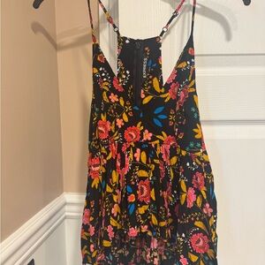 Express Black Dress with Floral Accents - Size SMALL